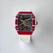 RICHARD MILLE RM67-02 Red NTPT VAF Best Edition Skeleton Dial on White Nylon strap CRMA7 Clone