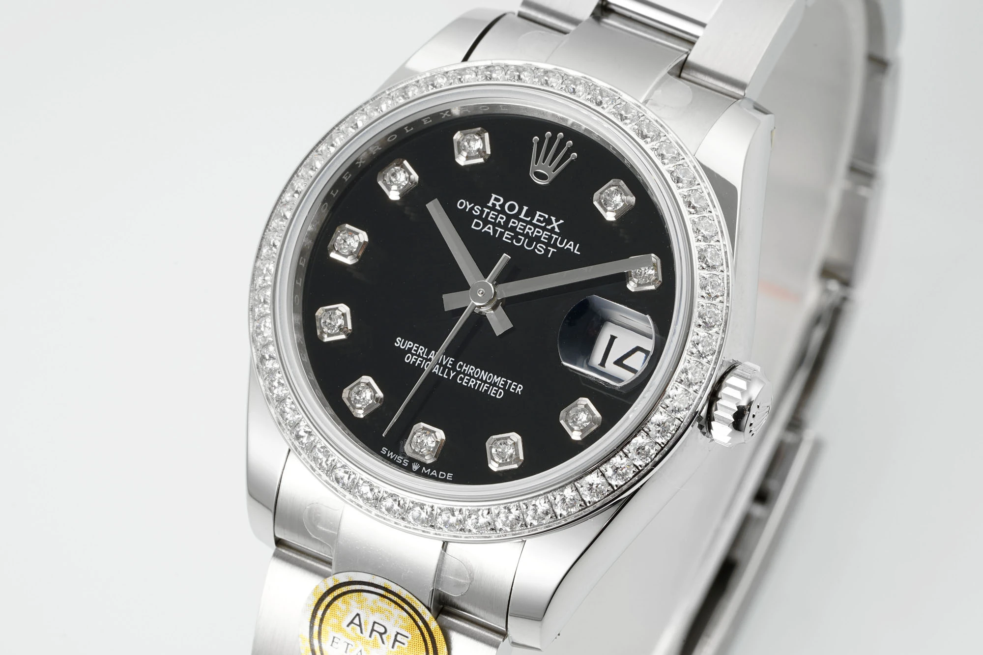 Rolex DateJust 31 278384 ARF 1:1 Best Edition 904L Steel Black Diamond Dial Diamond bezel on SS Oyster Bracelet 23 c6f8f028dca1a47 AMO Watch