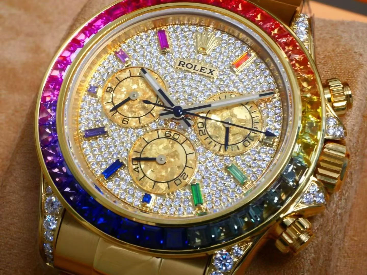 Rolex Daytona RG RX Factory 1:1 Best Edition Diamond Dial on RG Bracelet DD4130 (Weighted)207g 26 c9eec502fd057d5 AMO Watch