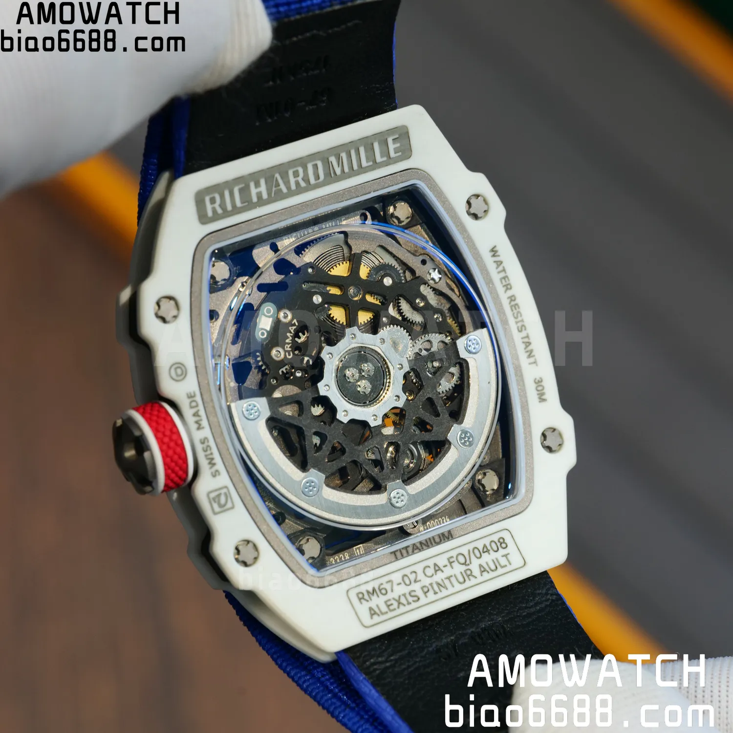 RICHARD MILLE RM67-02 White NTPT VAF Best Edition France Dial on Blue Nylon strap CRMA7 Clone 75 cffb85200c97866 阿默表行AmoWatch