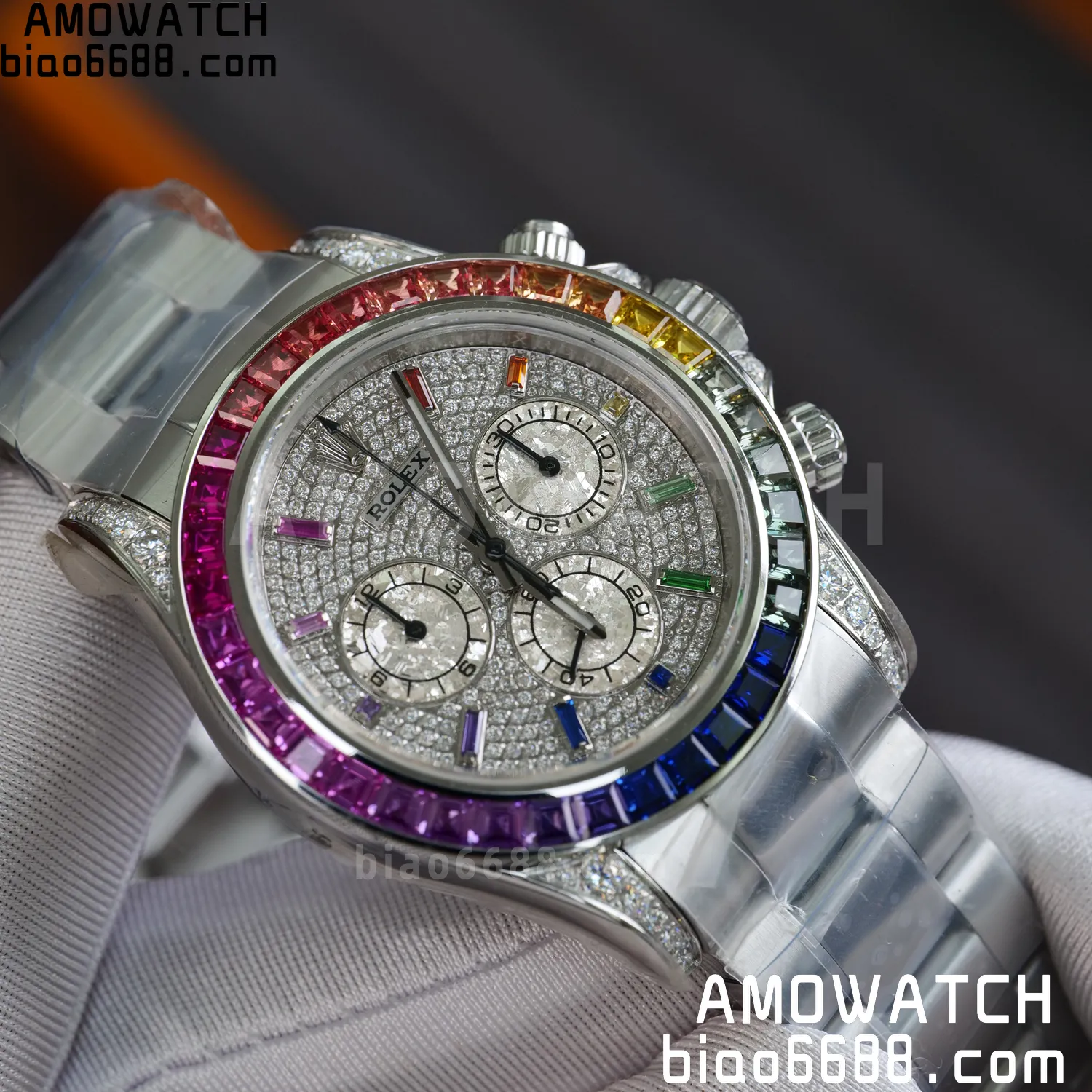 Rolex Daytona RX Factory 1:1 Best Edition Diamond Dial Dial on SS Bracelet DD4130 (Weighted)207g 79 d27a6a644001168 AMO Watch