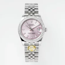 Rolex DateJust 31 278384 ARF 1:1 Best Edition 904L Steel Pink Dial Diamond bezel on SS Jubilee Bracelet