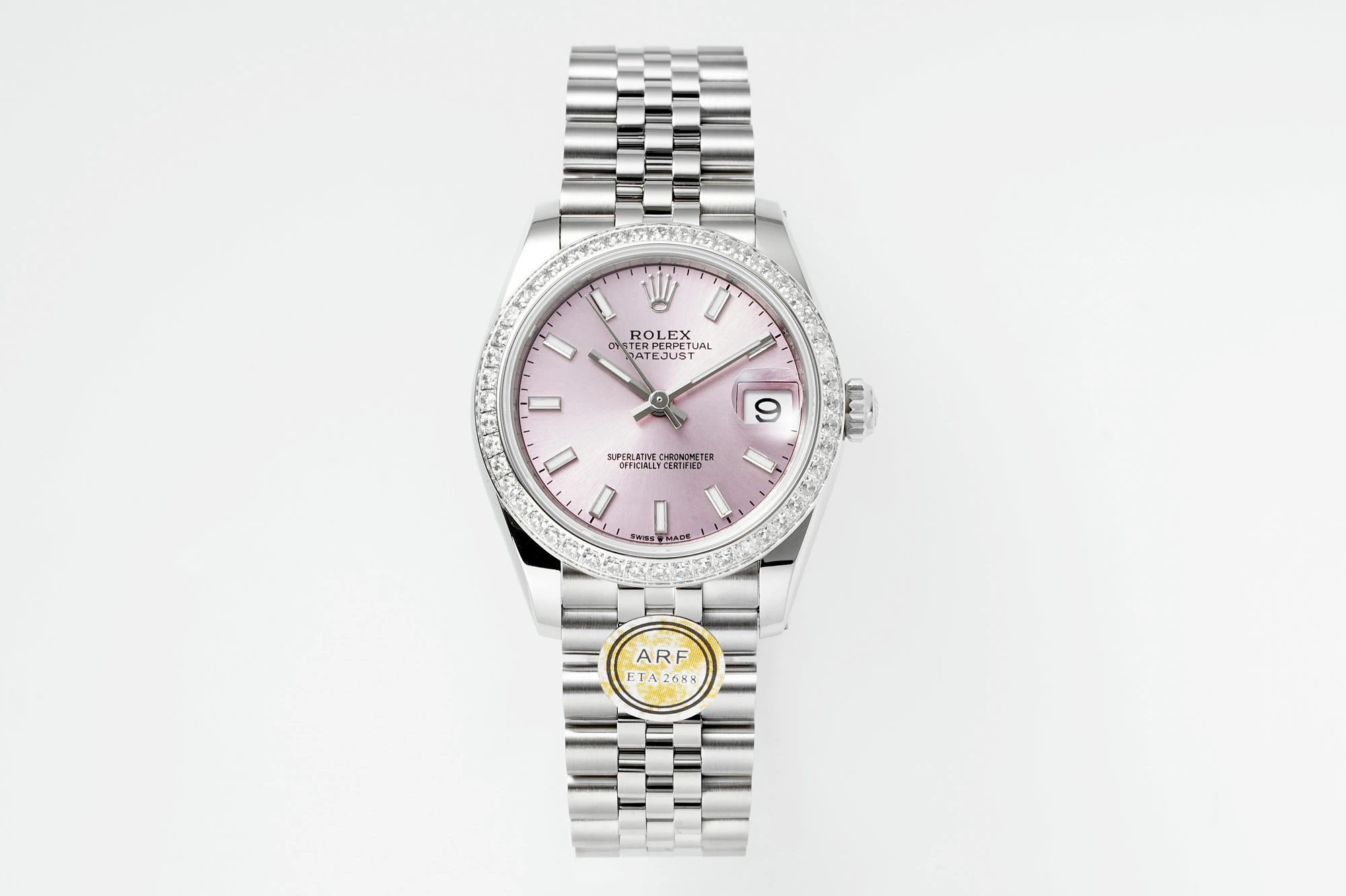 Rolex DateJust 31 278384 ARF 1:1 Best Edition 904L Steel Pink Dial Diamond bezel on SS Jubilee Bracelet 19 d3184ebc481744f AMO Watch