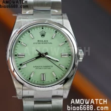 Rolex Oyster Perpetual 126000 36mm VSF 1:1 Best Edition 904L Steel Vanilla Green Dial on SS Bracelet