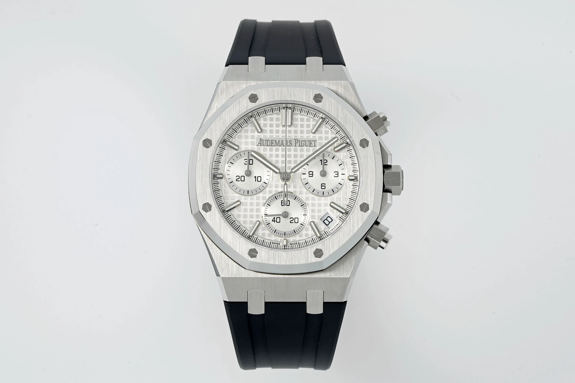 AP Royal Oak Chrono 26240 SS DDF 1:1 Best Edition White Dial on Black Rubber Strap DD4401 Super Clone 37 d97d31ac1d09601 AMO Watch