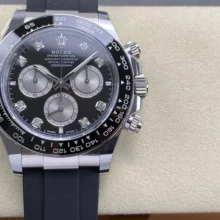 Rolex Daytona 126519 SS ARF 1:1 Best Edition Silver/Black Diamond Stick Dial on Oysterflex Strap DD4131 V2 (Weighted) 160g