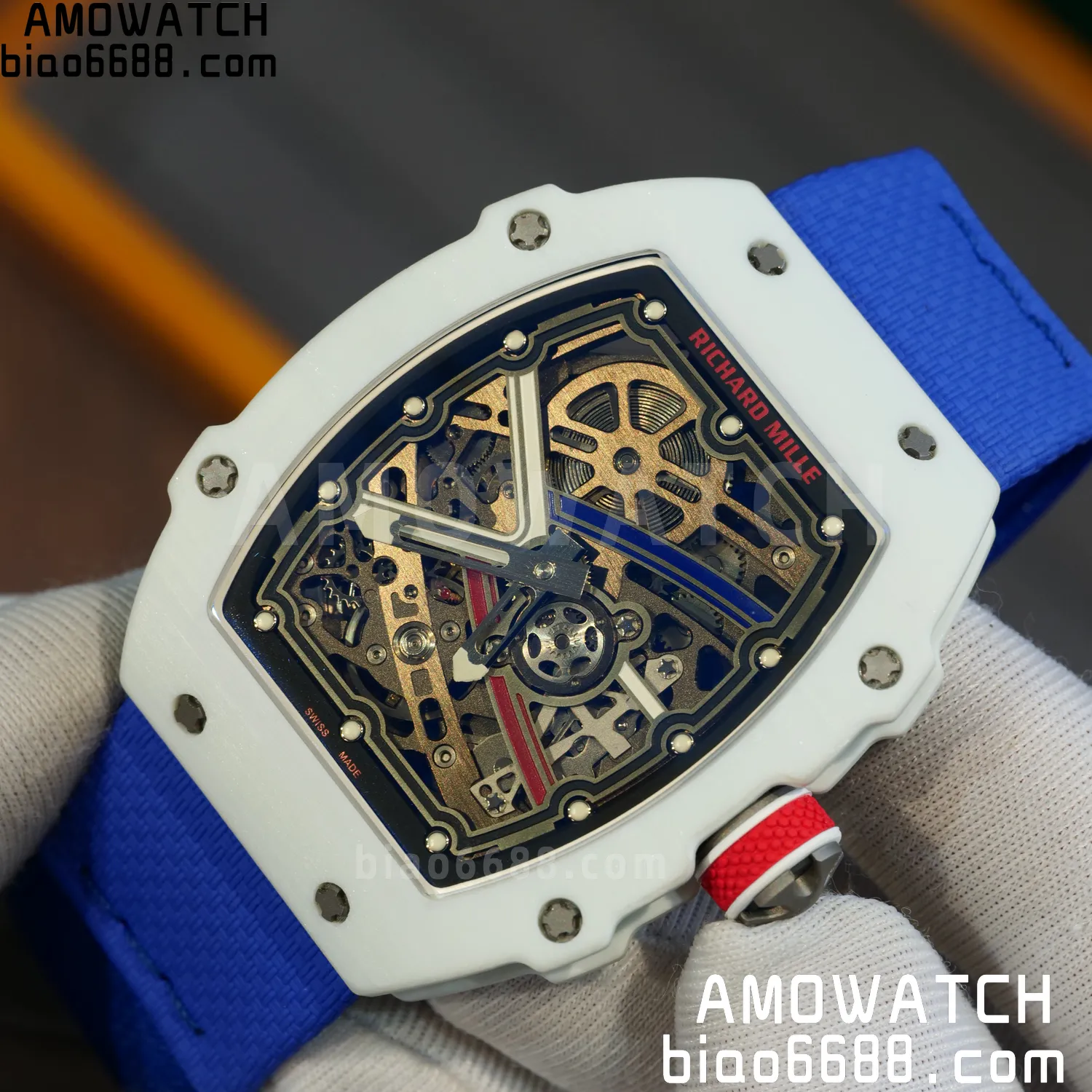 RICHARD MILLE RM67-02 White NTPT VAF Best Edition France Dial on Blue Nylon strap CRMA7 Clone 70 db00b778070ebd7 阿默表行AmoWatch
