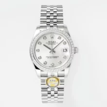Rolex DateJust 31 278384 ARF 1:1 Best Edition 904L Steel White Roman Dial Diamond bezel on SS Jubilee Bracelet