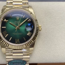 Rolex Day Date 40 YG 228238 RCF 1:1 Best Edition Green Roman Dial on President Bracelet VR3255 (211g)