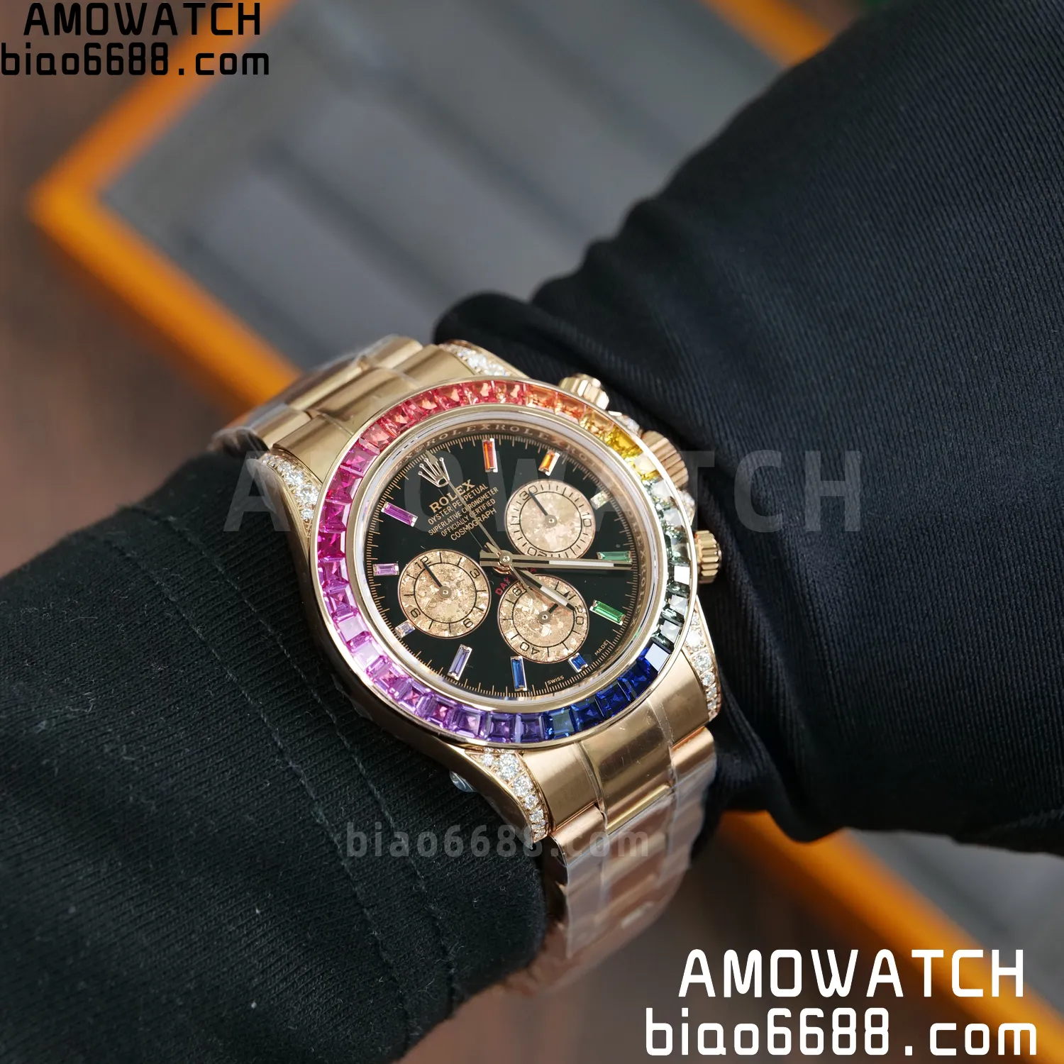 Rolex Daytona RG 116595 RX Factory 1:1 Best Edition Black Rainbow Dial on RG Bracelet DD4130 (Weighted)207g 86 e01d943f5b47660 阿默表行AmoWatch