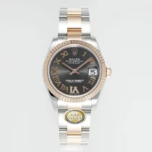 Rolex DateJust 31 278271 ARF 1:1 Best Edition 904L Steel Grey Roman Diamonds Dial on SS/RG Oyster Bracelet