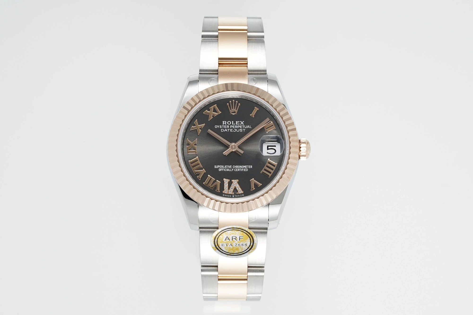 Rolex DateJust 31 278271 ARF 1:1 Best Edition 904L Steel Grey Roman Diamonds Dial on SS/RG Oyster Bracelet 19 e0835722ec0295f AMO Watch