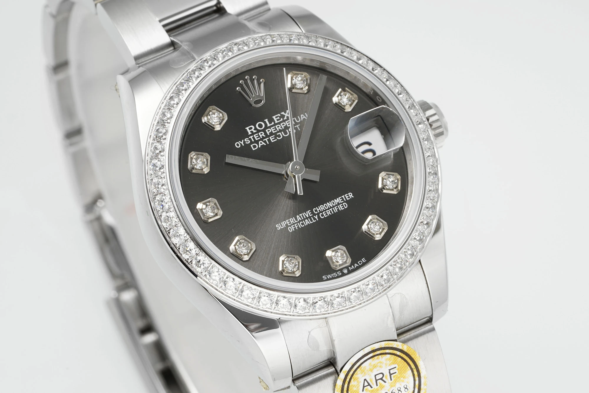 Rolex DateJust 31 278384 ARF 1:1 Best Edition 904L Steel Grey Diamond Dial Diamond bezel on SS Oyster Bracelet 22 e53dcfabc44948b AMO Watch