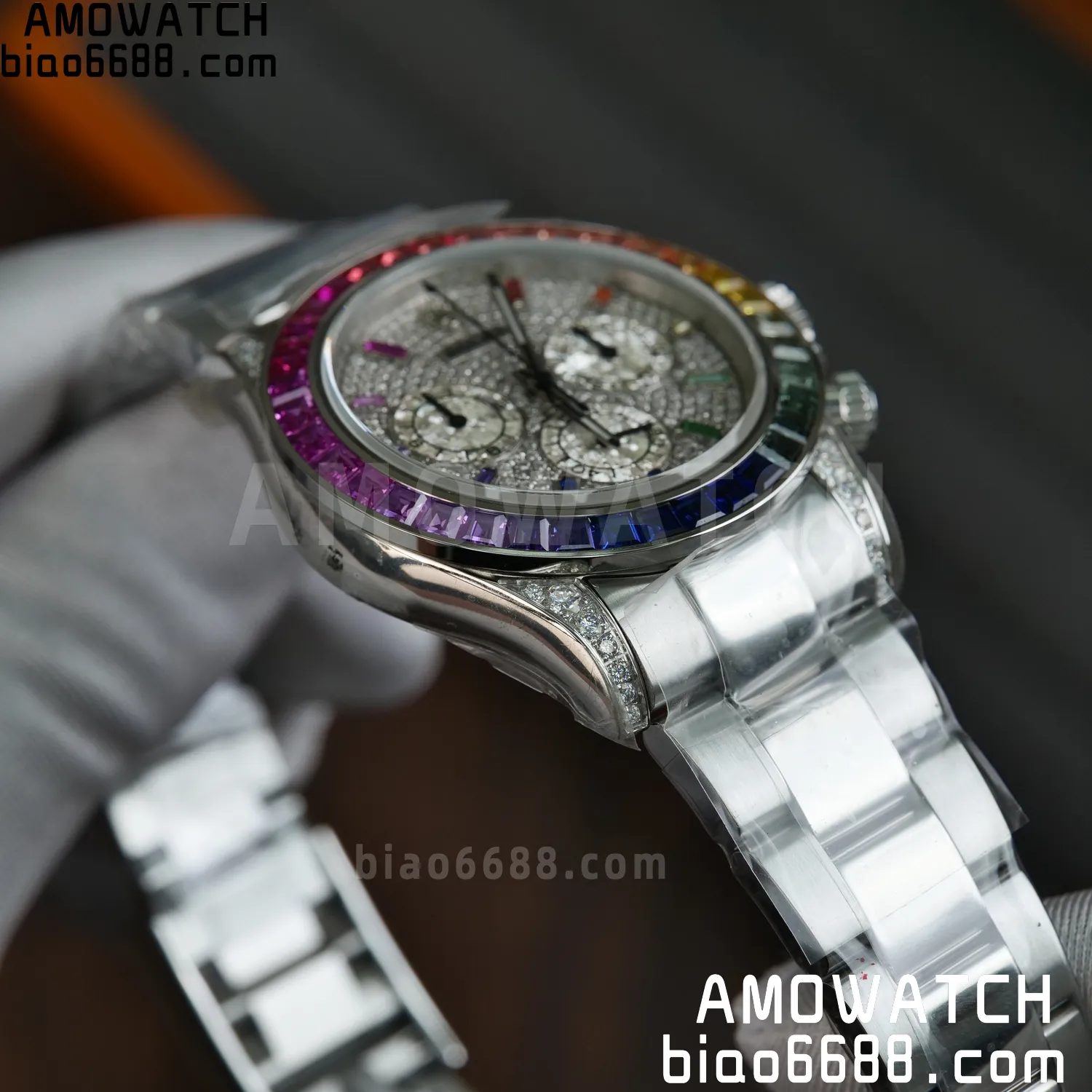 Rolex Daytona RX Factory 1:1 Best Edition Diamond Dial Dial on SS Bracelet DD4130 (Weighted)207g 76 e59e5c306372ae6 AMO Watch