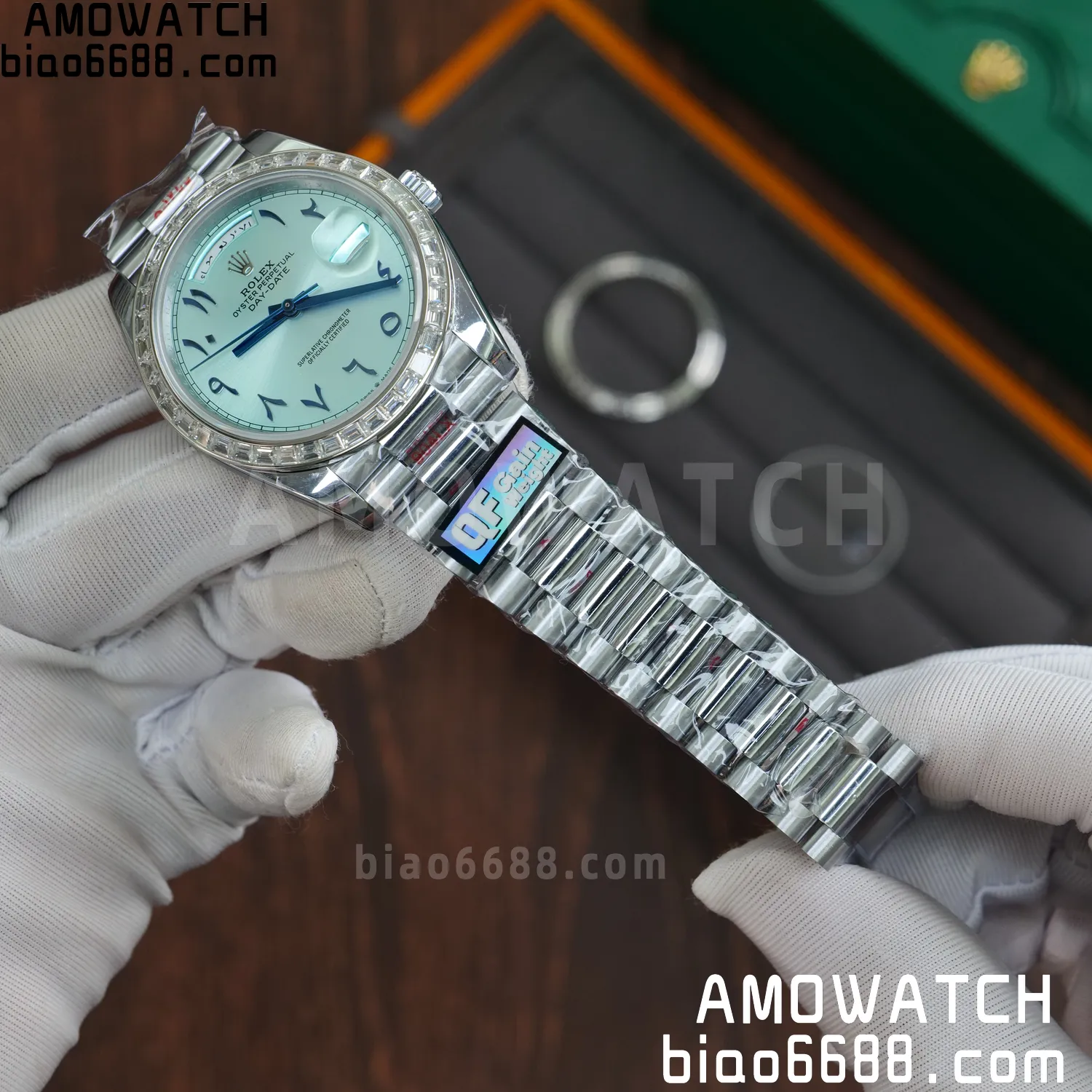 Custom Made Rolex DayDate 228236 40mm Best Edition Moissanite Bezel Deep Crystal 183g 60 e9507254a1ceb76 AMO Watch