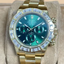 Rolex Daytona YG 116568 RX Factory 1:1 Best Edition Green Dial on YG Bracelet DD4130 (Weighted)207g