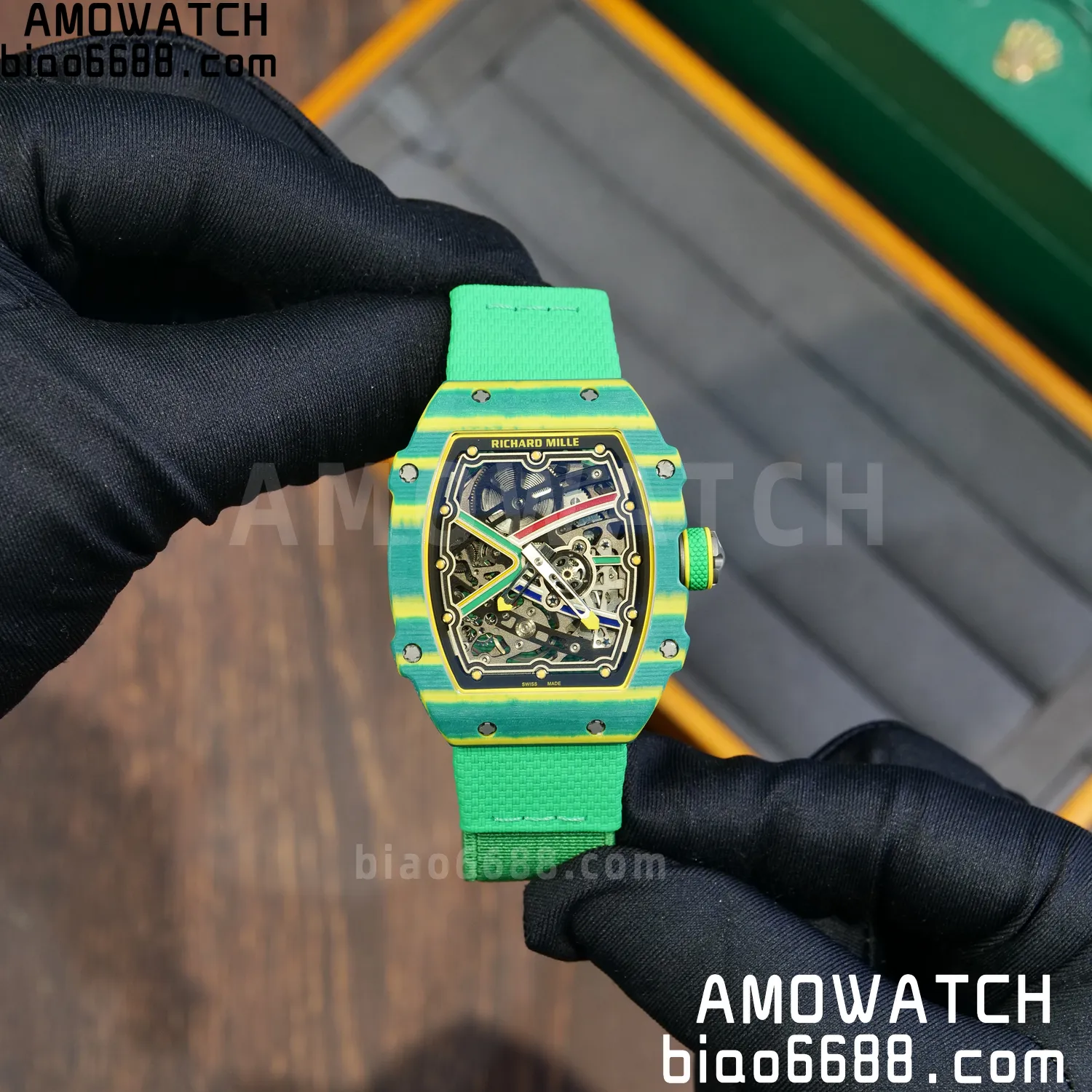 RICHARD MILLE RM67-02 Green NTPT AVF Best Edition Wayde van Niekerk on Green Nylon strap CRMA7 Clone 72 eb90c15a40f2d0b AMO Watch