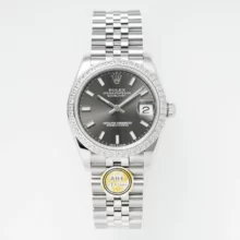 Rolex DateJust 31 278384 ARF 1:1 Best Edition 904L Steel Grey Dial Diamond bezel on SS Jubilee Bracelet