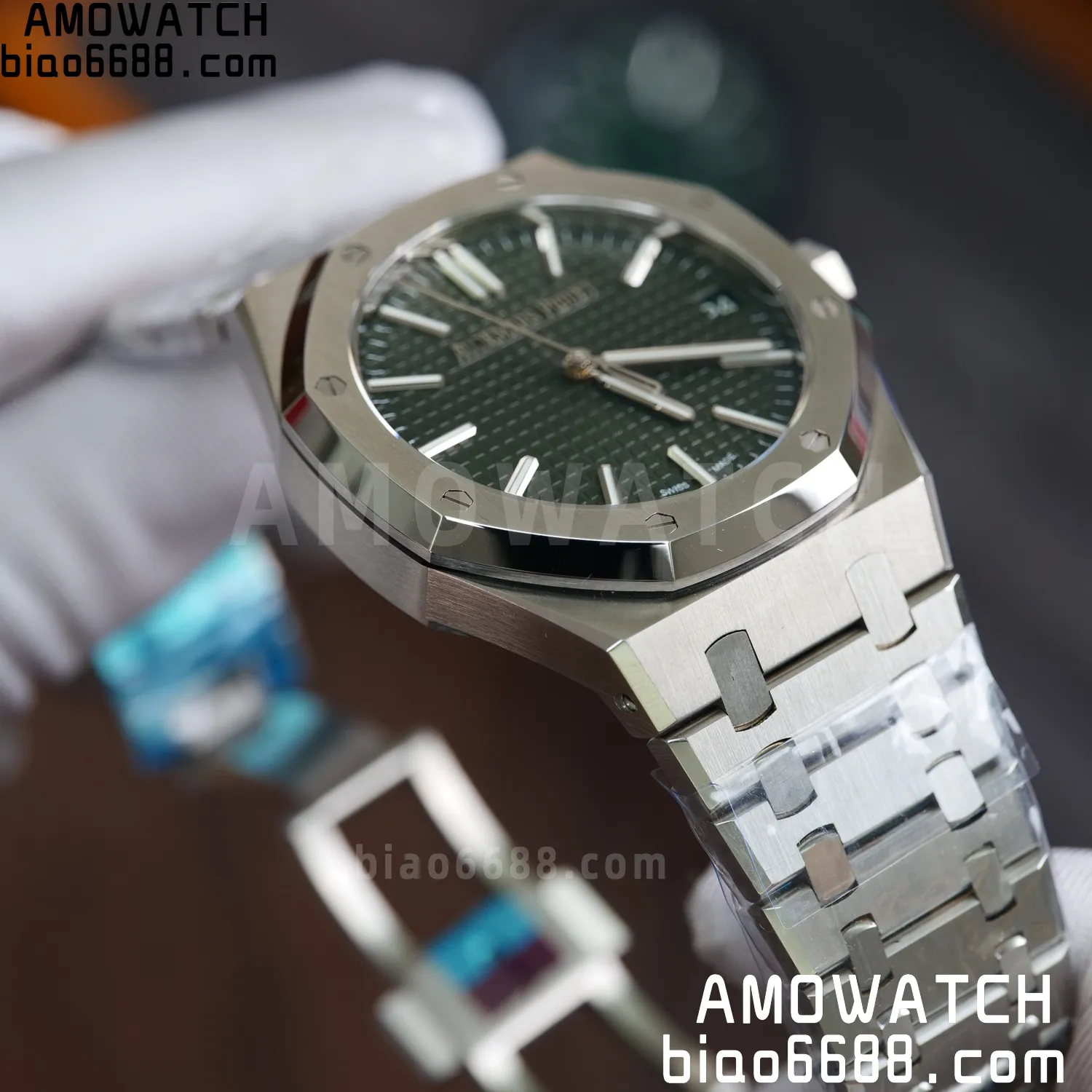 Custom Made AP AP Royal Oak 15510 SS TOP Factory (SW Factory Green Dial、 DEEP Crystal) 70 f47452902f4c252 AMO Watch