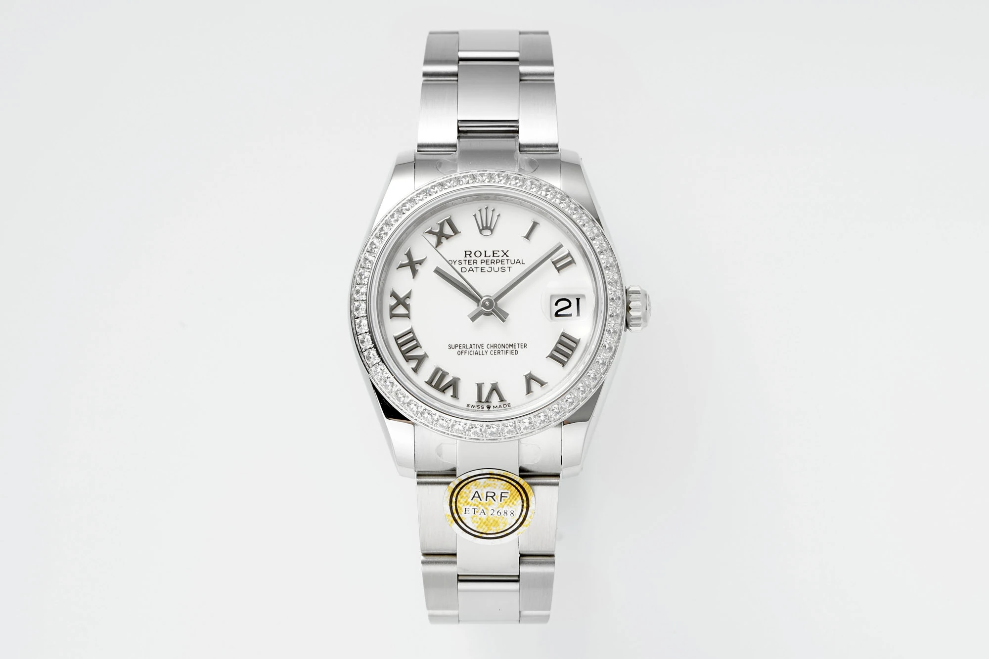 Rolex DateJust 31 278384 ARF 1:1 Best Edition 904L Steel White Roman Dial Diamond bezel on SS Oyster Bracelet 19 f536b85bae3fb28 AMO Watch