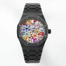 AP Royal Oak 41mm 15500 Black Ceramic APSF 1:1 Best Edition Sunflower Dial on Ceramic Bracelet A4302