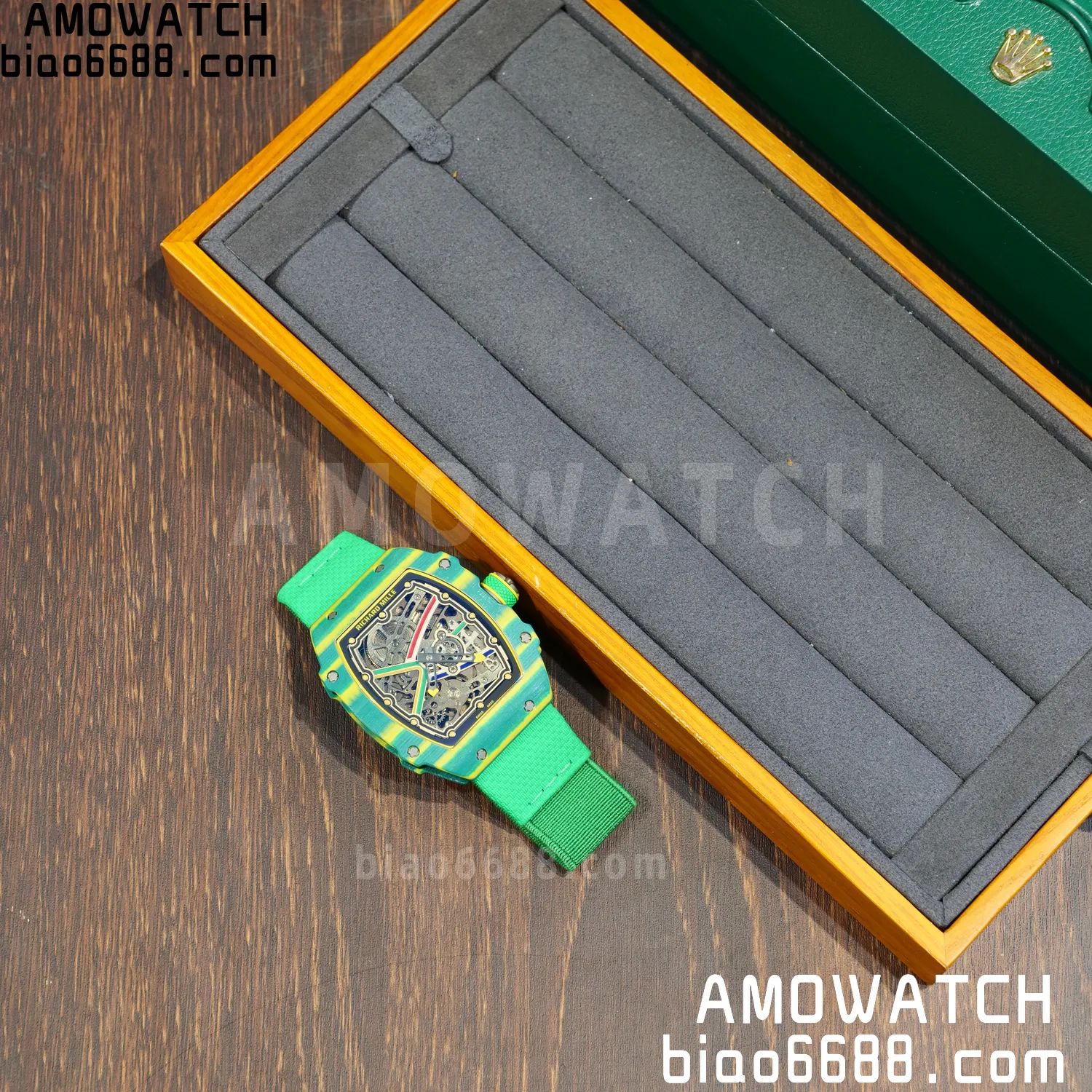 RICHARD MILLE RM67-02 Green NTPT AVF Best Edition Wayde van Niekerk on Green Nylon strap CRMA7 Clone 70 f7e5d3537d4e1cb AMO Watch