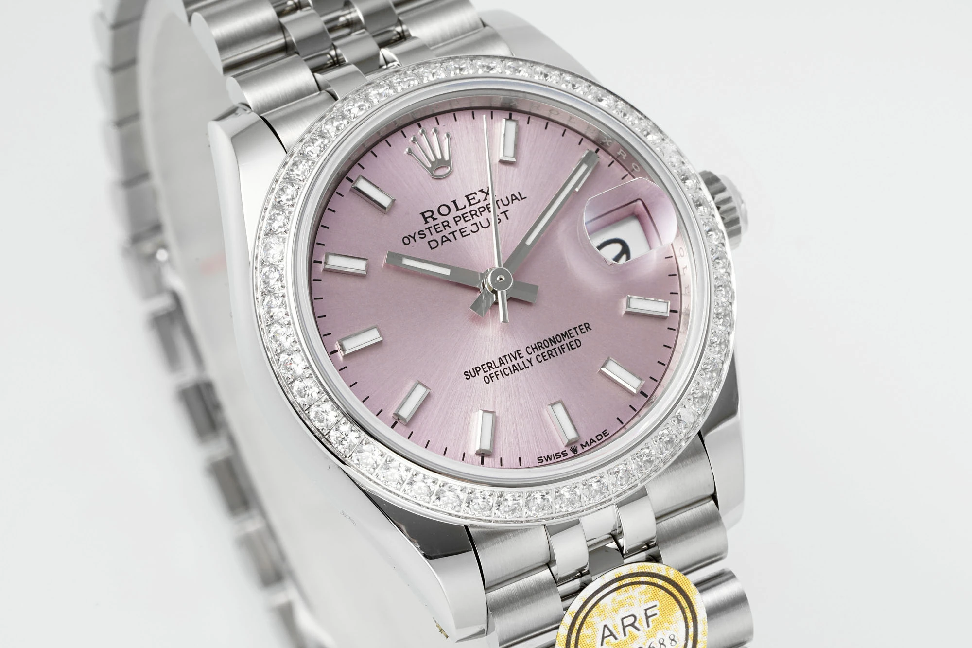 Rolex DateJust 31 278384 ARF 1:1 Best Edition 904L Steel Pink Dial Diamond bezel on SS Jubilee Bracelet 22 f8acdca23bacc7e AMO Watch