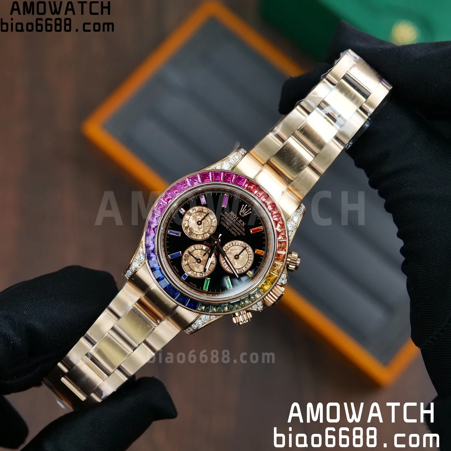 Rolex Daytona RG 116595 RX Factory 1:1 Best Edition Black Rainbow Dial on RG Bracelet DD4130 (Weighted)207g 63 fb4b1e0f7a29037 阿默表行AmoWatch