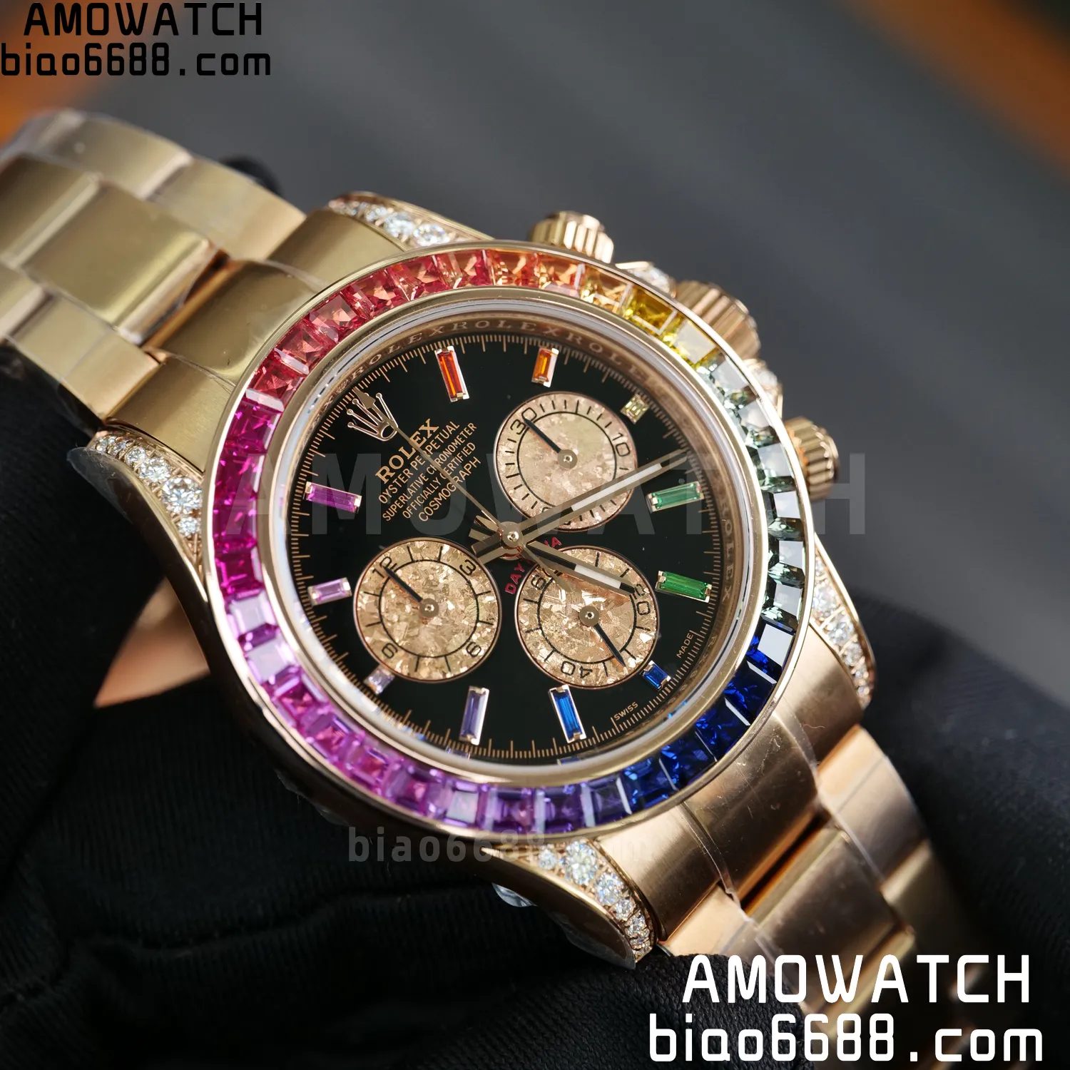 Rolex Daytona RG 116595 RX Factory 1:1 Best Edition Black Rainbow Dial on RG Bracelet DD4130 (Weighted)207g 72 fcda475e90fd415 阿默表行AmoWatch