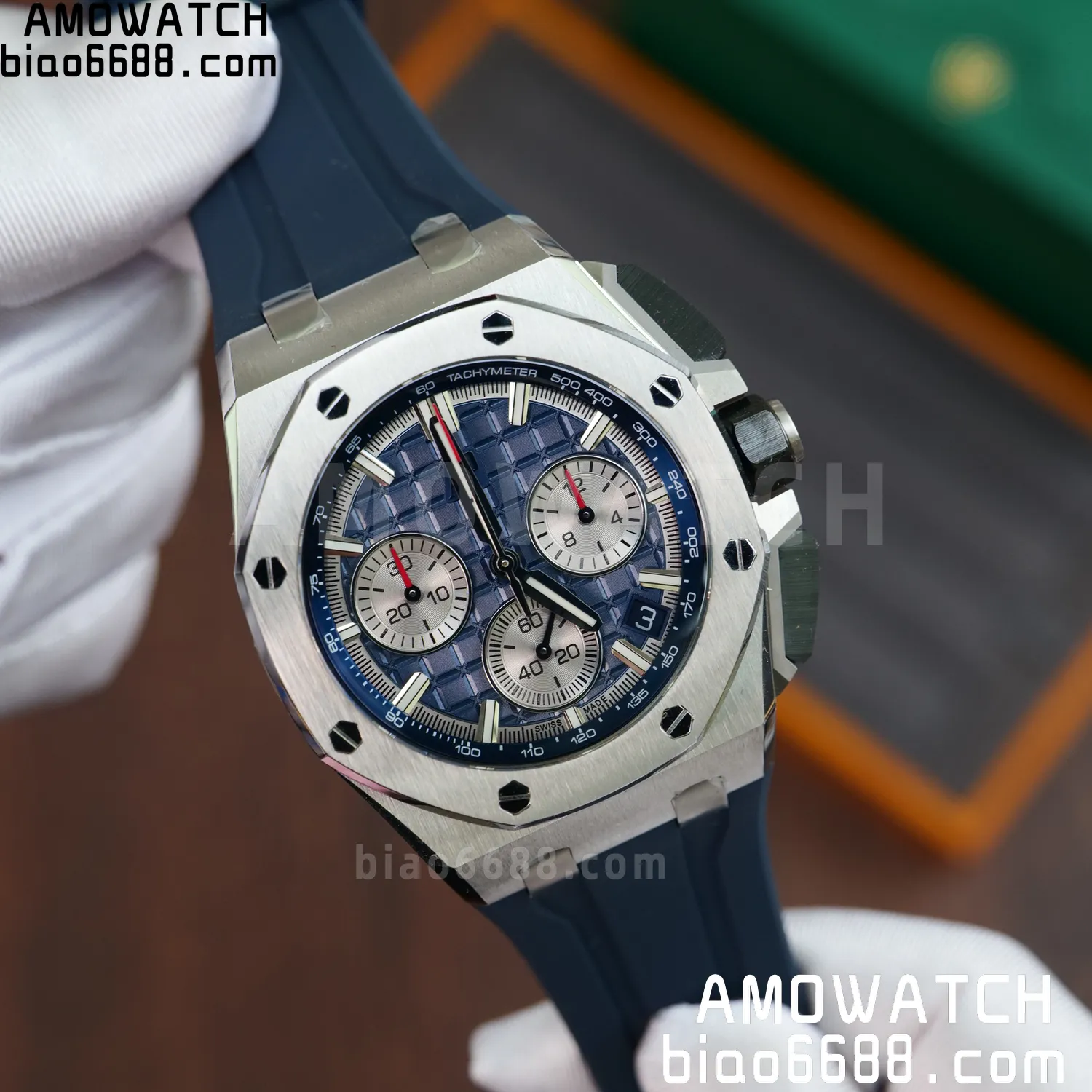 AP Royal Oak Offshore 43mm 26420 SS APSF 1:1 Best Edition Blue Dial on Rubber Strap Super Clone 4401 V2 (Free Sprung) 58 fd4104415604006 AMO Watch