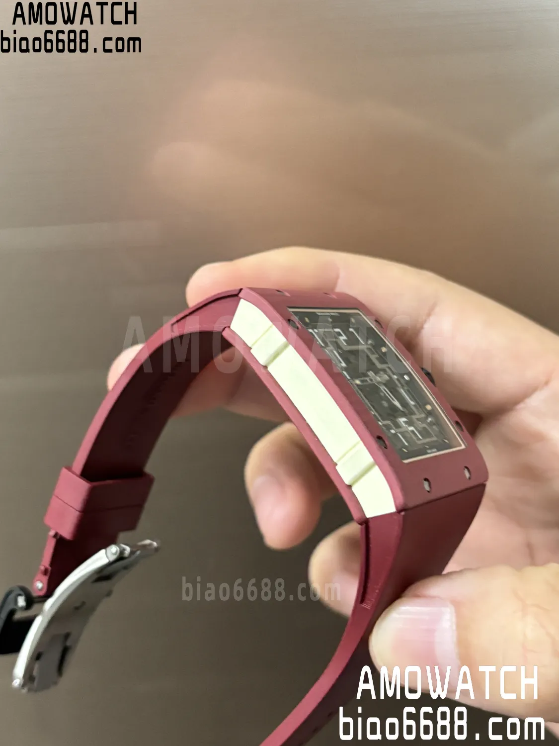 Umi Maker's RM16-02 Red NTPT Skeleton Dial on Rubber strap CRMA9 Super Clone 20 fda44a319fa42ba AMO Watch