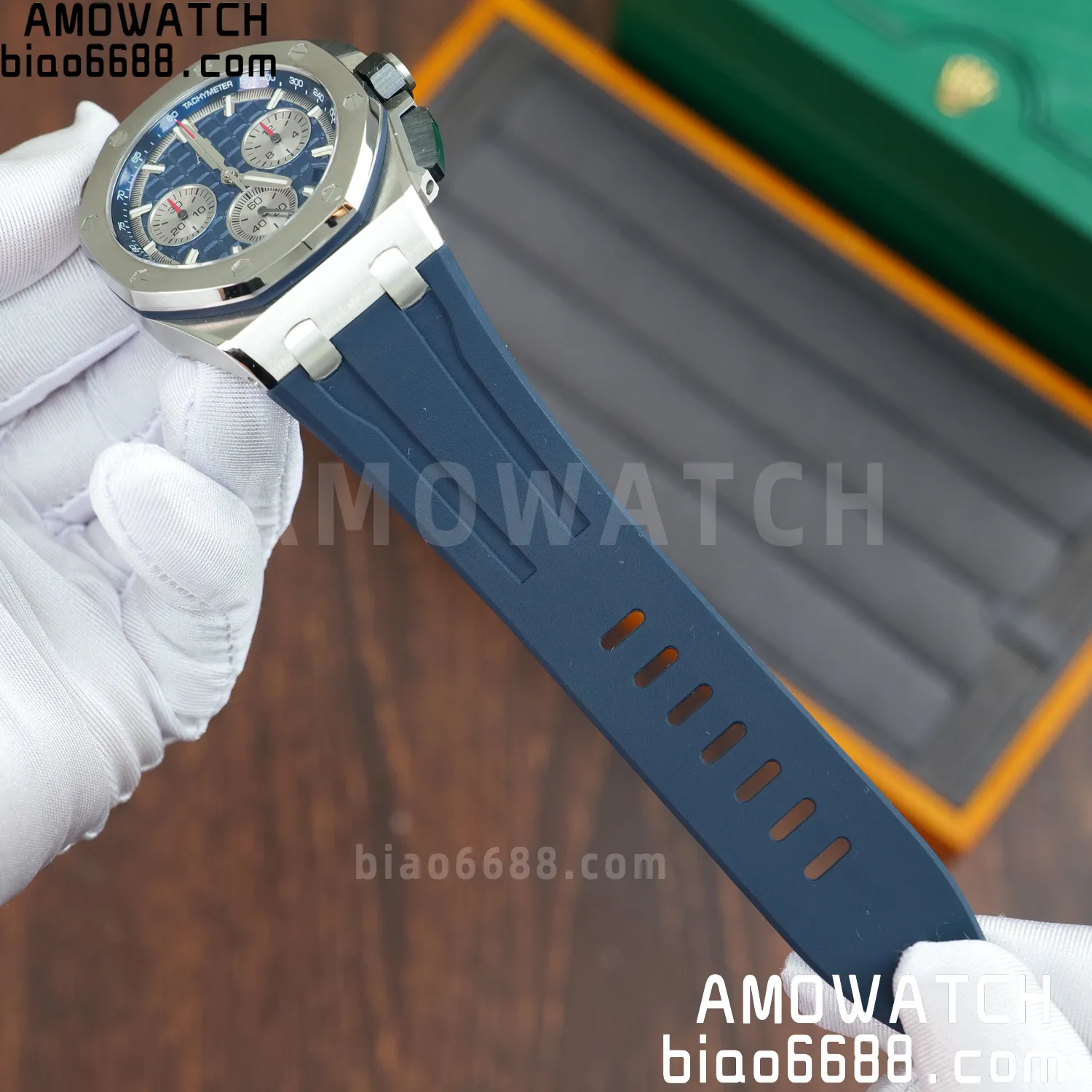 AP Royal Oak Offshore 43mm 26420 SS APSF 1:1 Best Edition Blue Dial on Rubber Strap Super Clone 4401 V2 (Free Sprung) 62 fdffc21cc2bcc2a AMO Watch