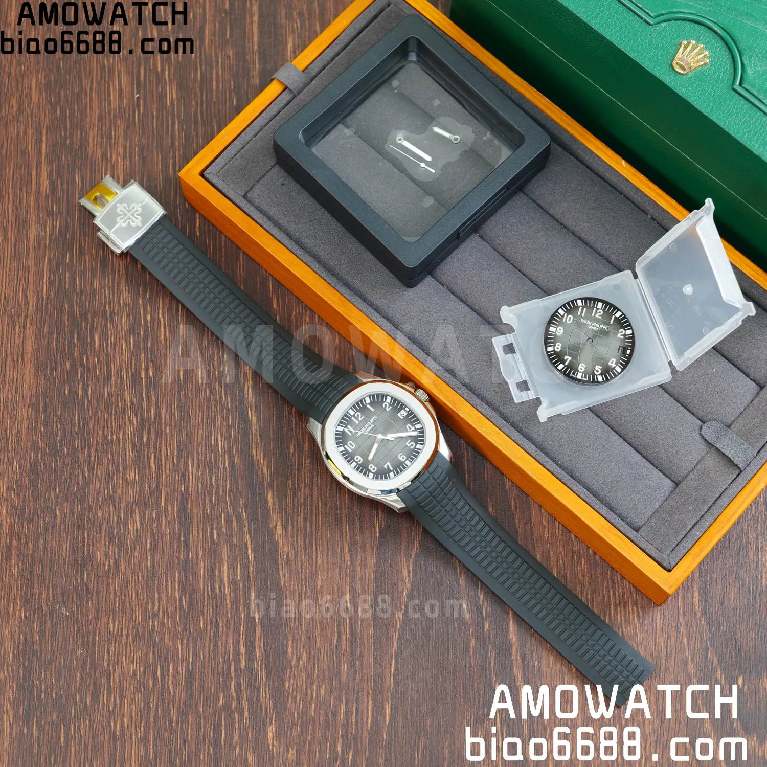 Custom Made PP Aquanaut 5167A ,Modified content :SW factory Gray Dial、 pointer、DEEP Crystal 59 0019b69a75d3f5c AMO Watch
