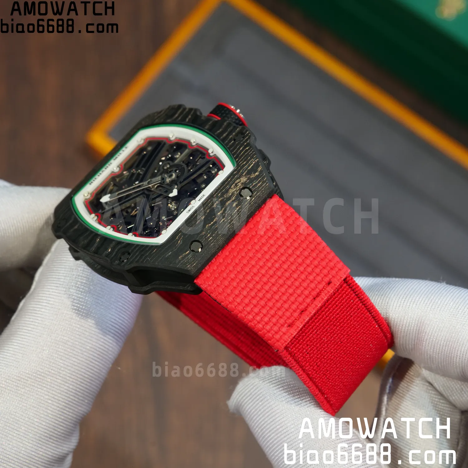 RICHARD MILLE RM67-02 Black NTPT Best Edition Italy Dial on Red Nylon strap CRMA7 Clone V9 79 00bffbfc927ee67 AMO Watch
