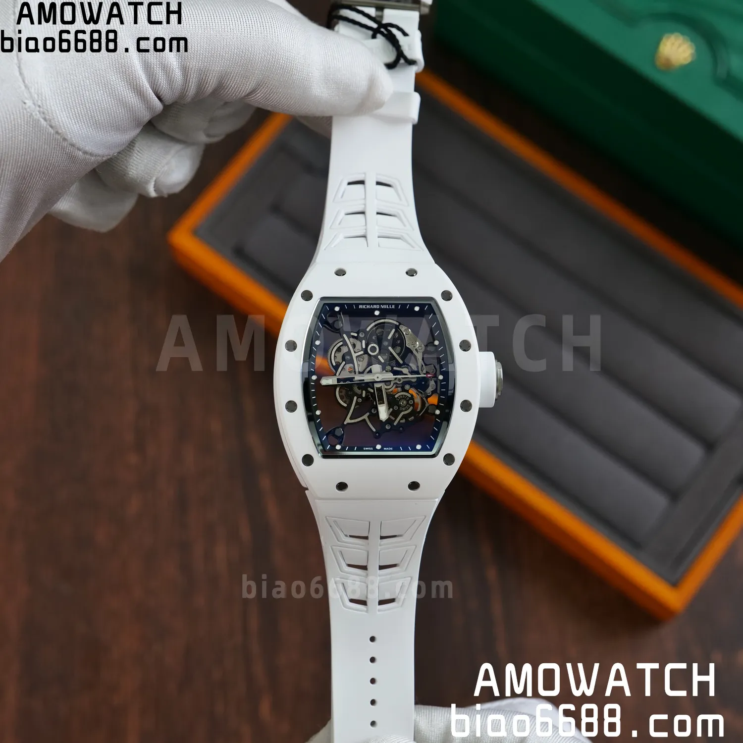 Richard Mille RM055 White Ceramic ZF 1:1 Best Edition Shark Fin Rubber Strap RMUL2 Super Clone V3 59 00d750a1cfa9b9a AMO Watch