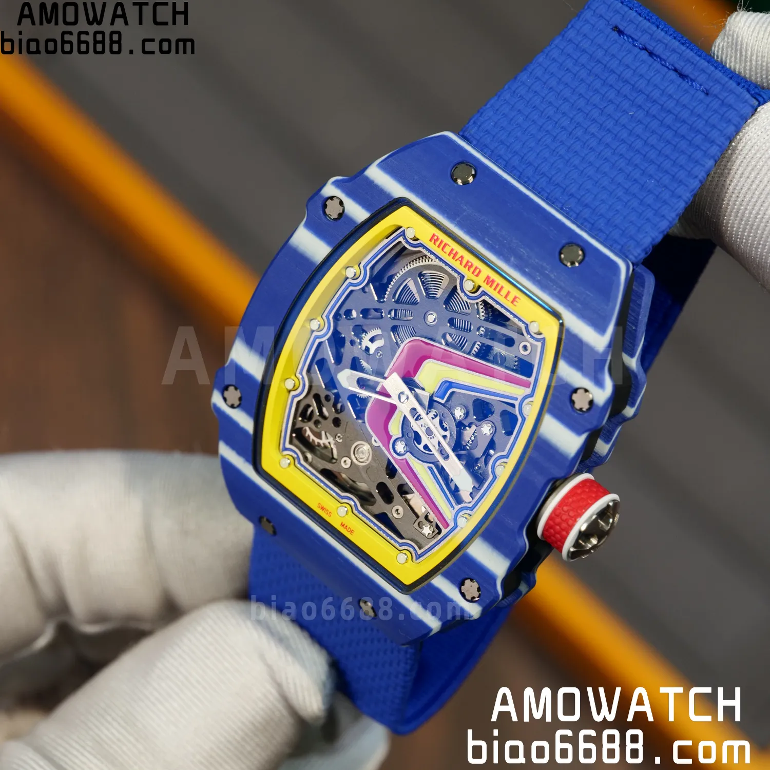 RICHARD MILLE RM67-02 Blue NTPT Best Edition Fernando Alonso Dial on Blue Nylon strap CRMA7 Clone V9 90 025875520e77db0 AMO Watch