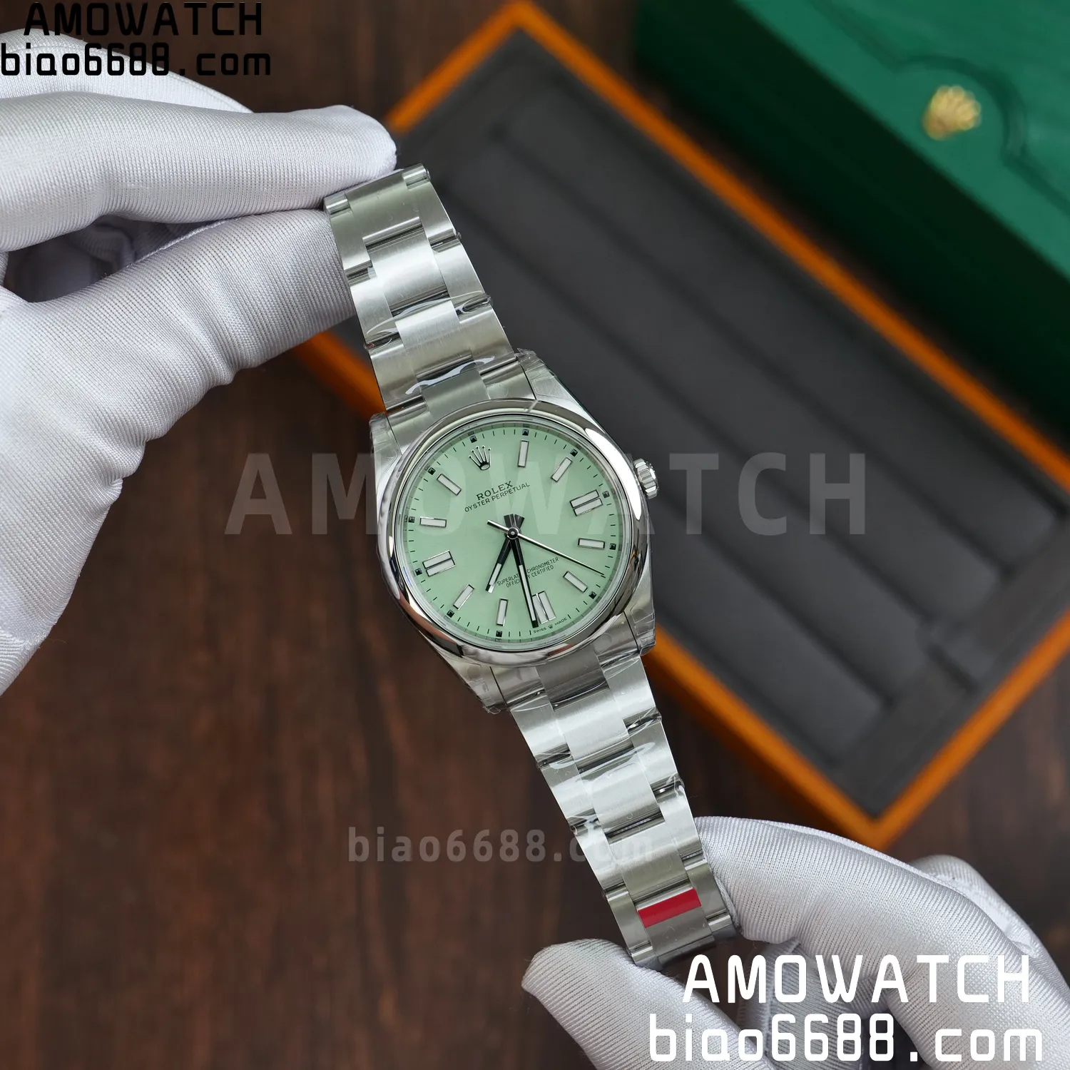 Rolex Oyster Perpetual 124300 41mm VSF 1:1 Best Edition 904L Steel Green Dial VS3235 52 02a83d022fd0007 AMO Watch