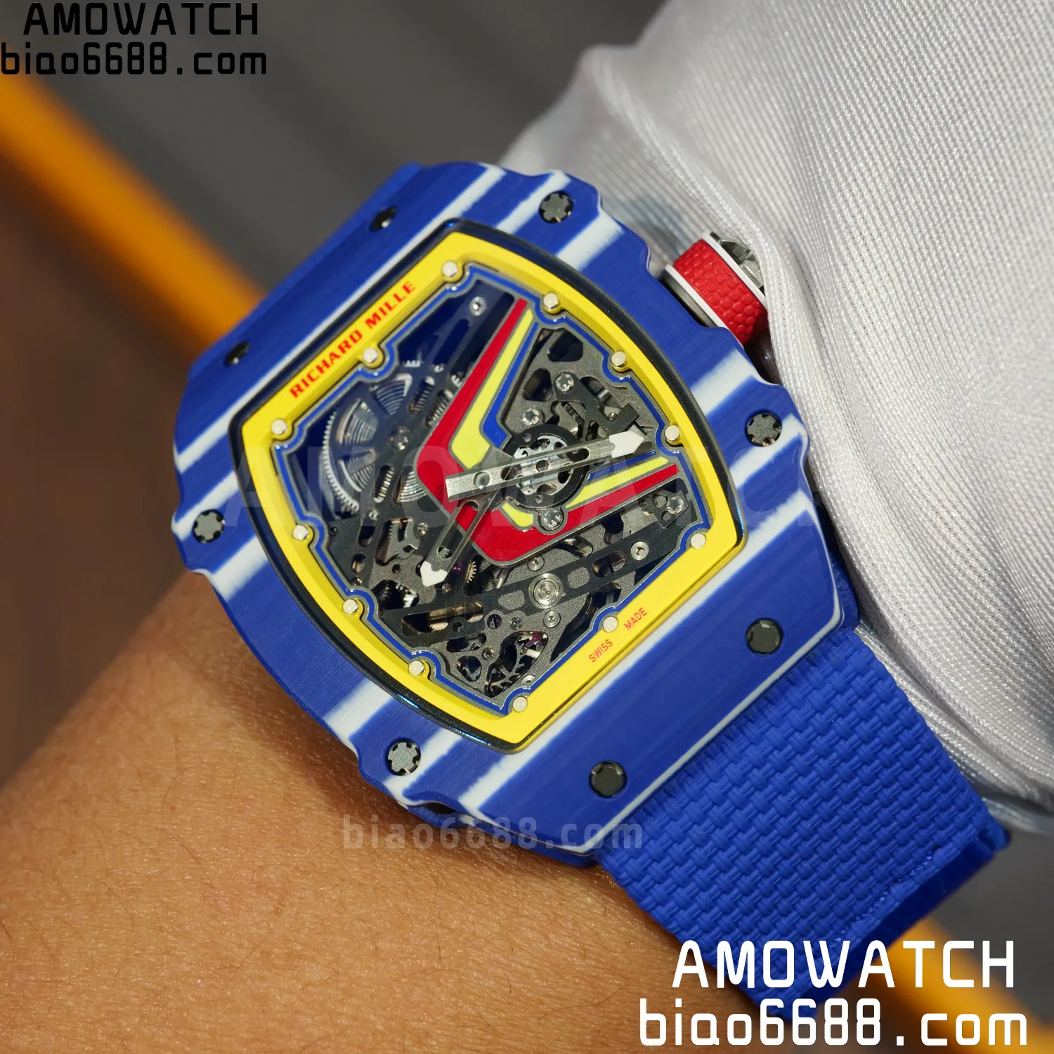 RICHARD MILLE RM67-02 Blue NTPT Best Edition Fernando Alonso Dial on Blue Nylon strap CRMA7 Clone V9 101 031e8040340267d AMO Watch