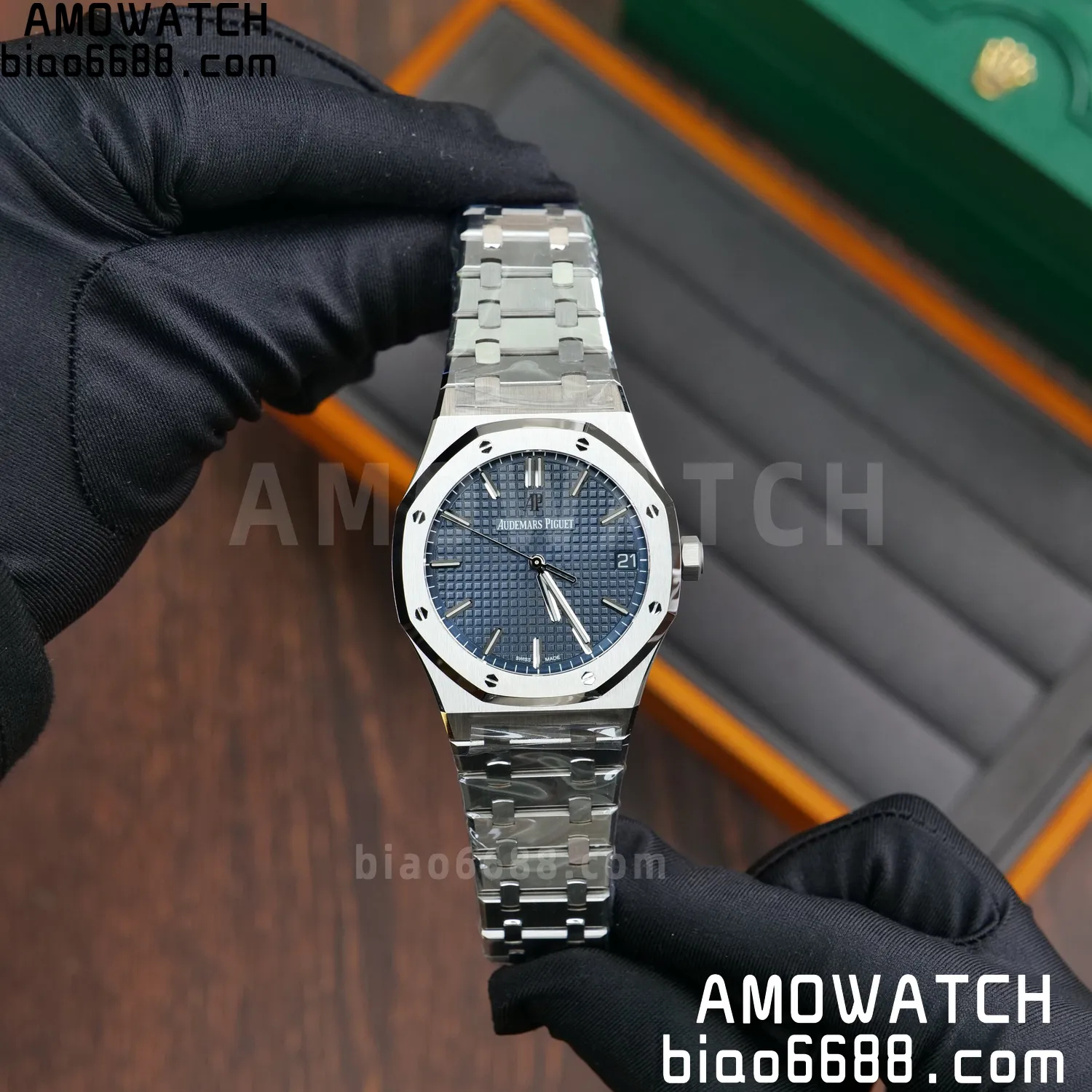 AP Royal Oak 41mm 15500 SS VSF1:1 Best Edition Blue Textured Dial on SS Bracelet A4302 Super Clone 79 05a854c4574f040 AMO Watch