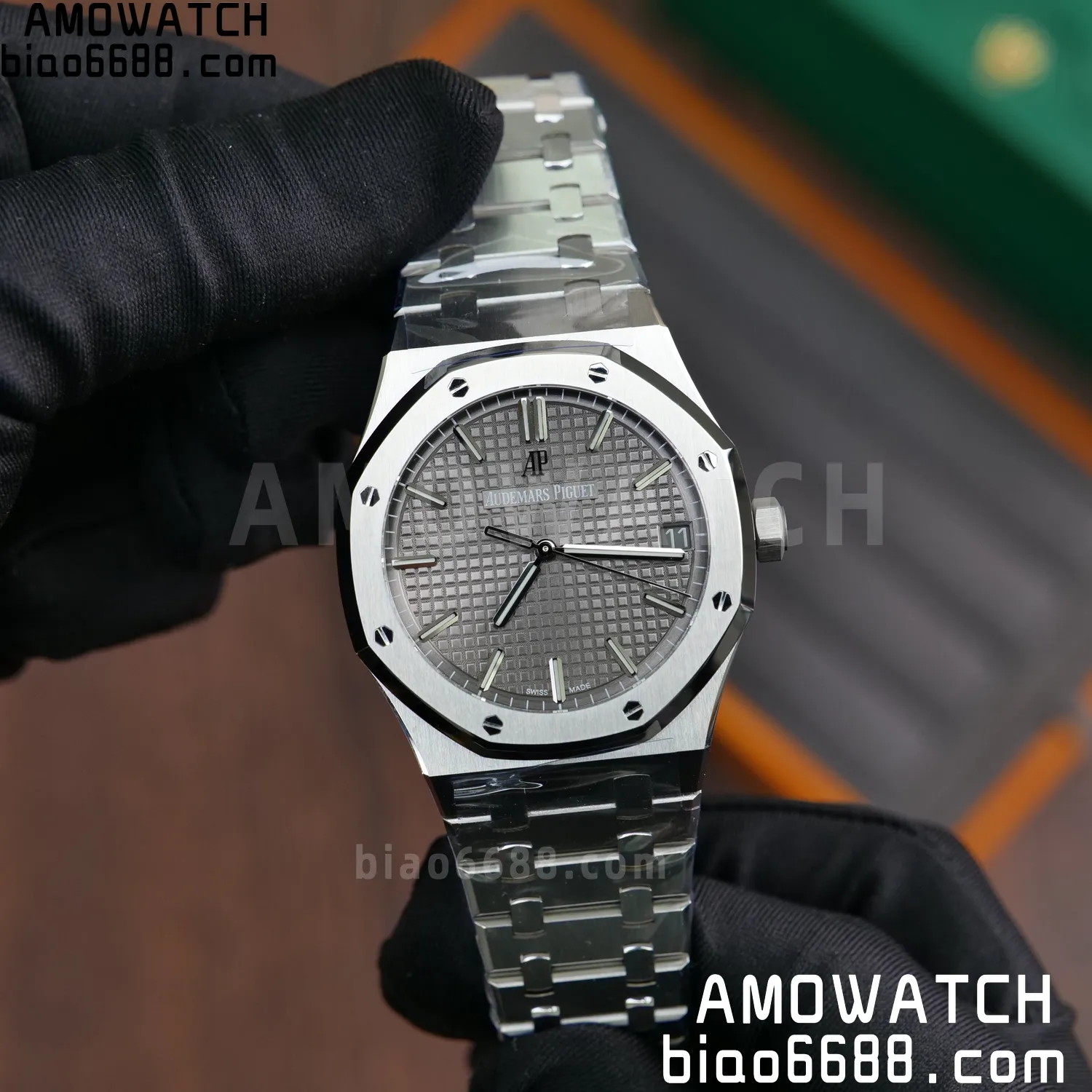 AP Royal Oak 41mm 15500 SS VSF1:1 Best Edition Grey Textured Dial on SS Bracelet A4302 Super Clone 51 05b91d3ab800484 AMO Watch
