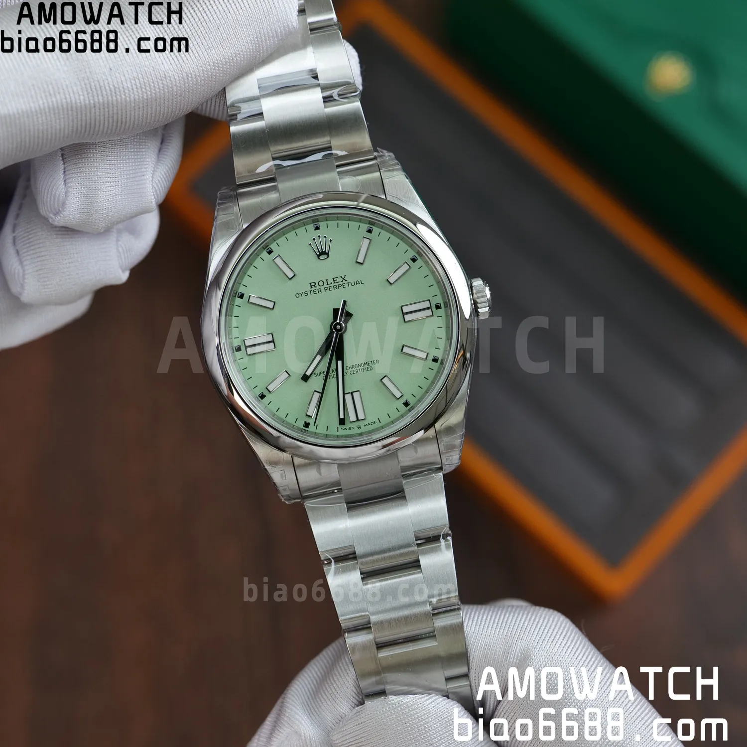 Rolex Oyster Perpetual 124300 41mm VSF 1:1 Best Edition 904L Steel Green Dial VS3235 55 05f07c5a3d24689 AMO Watch