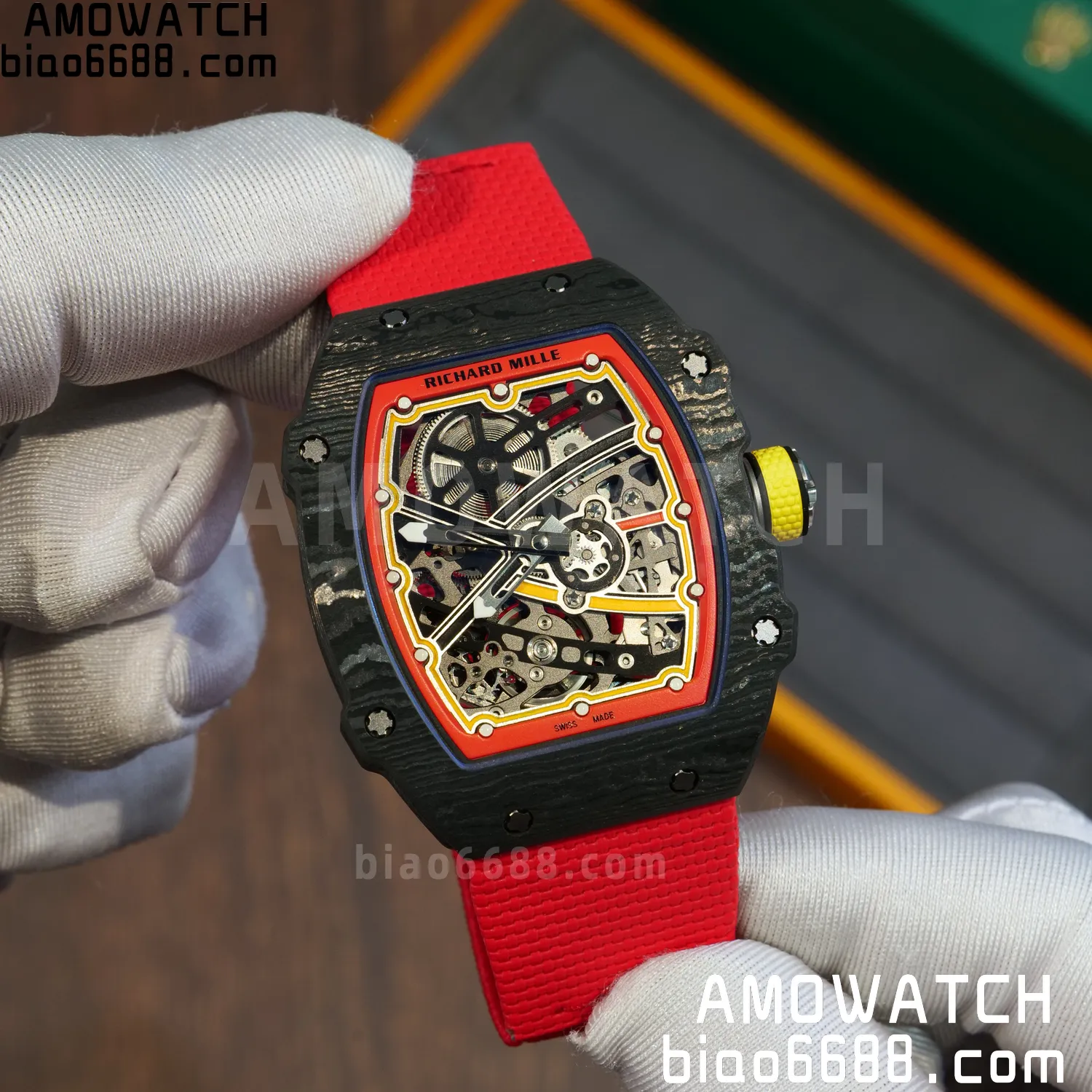 RICHARD MILLE RM67-02 Black NTPT Best Edition Spain Dial on Red Nylon strap CRMA7 Clone V9 77 068626cb0393a00 AMO Watch
