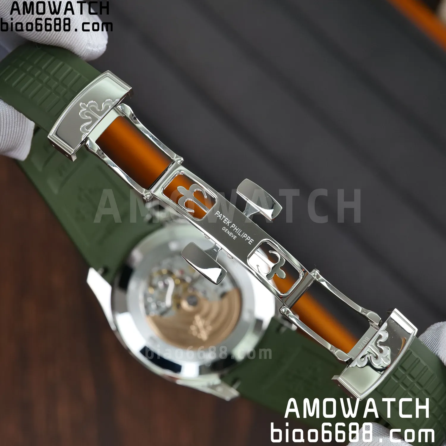 Custom Made PP Aquanaut 5168G 42mm Green Dial on Green Rubber Strap(Weighted) 86 079997ce92090f5 阿默表行AmoWatch