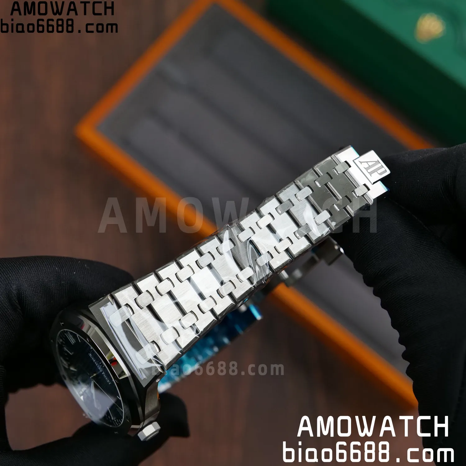 AP Royal Oak 41mm 15500 SS VSF1:1 Best Edition Blue Textured Dial on SS Bracelet A4302 Super Clone 83 0830db595178444 AMO Watch