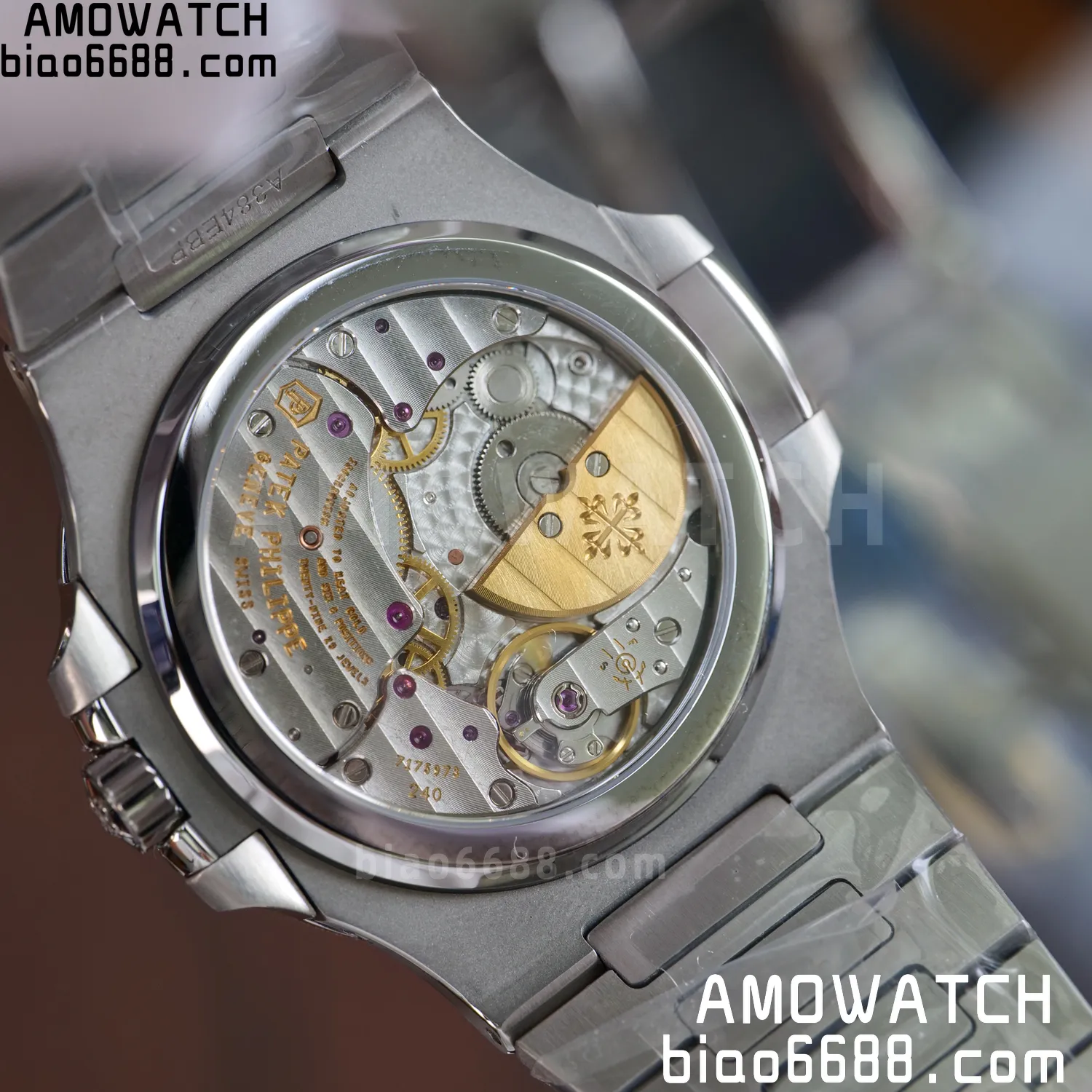 Custom Made PP Nautilus 5712 SW Dial Hands VVS Moon Phase Wheel 68 08f100790724fd6 AMO Watch