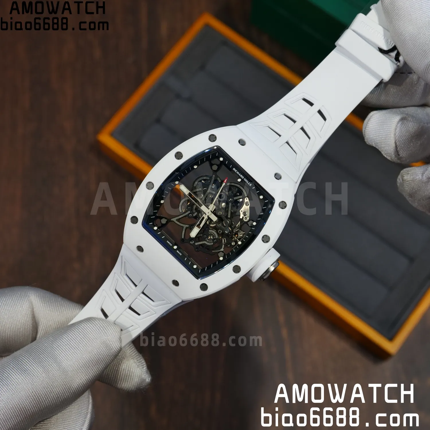 Richard Mille RM055 White Ceramic ZF 1:1 Best Edition Shark Fin Rubber Strap RMUL2 Super Clone V3 61 0910d458d23dd9a AMO Watch