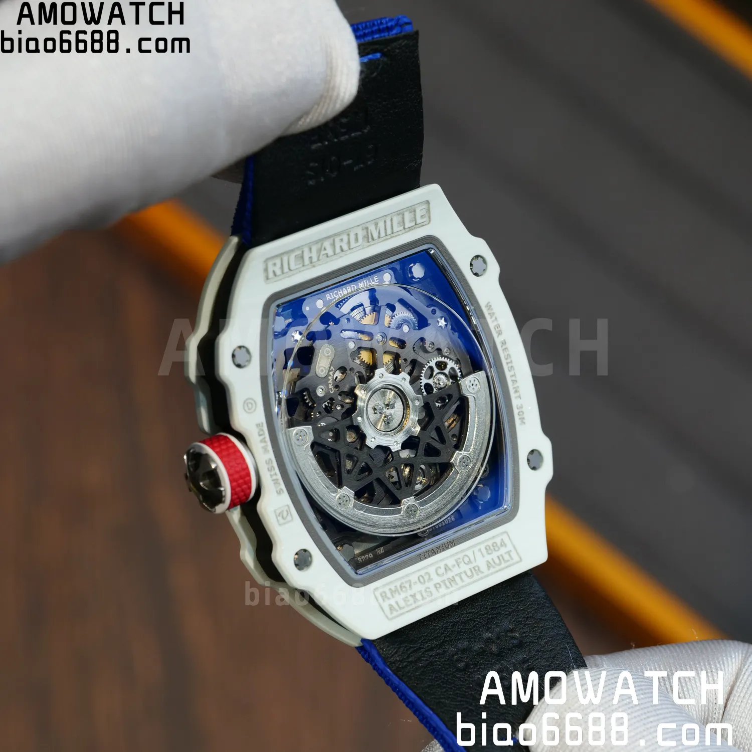 RICHARD MILLE RM67-02 White NTPT Best Edition France Dial on Blue Nylon strap CRMA7 Clone V9 99 0a19b47b44003c9 AMO Watch