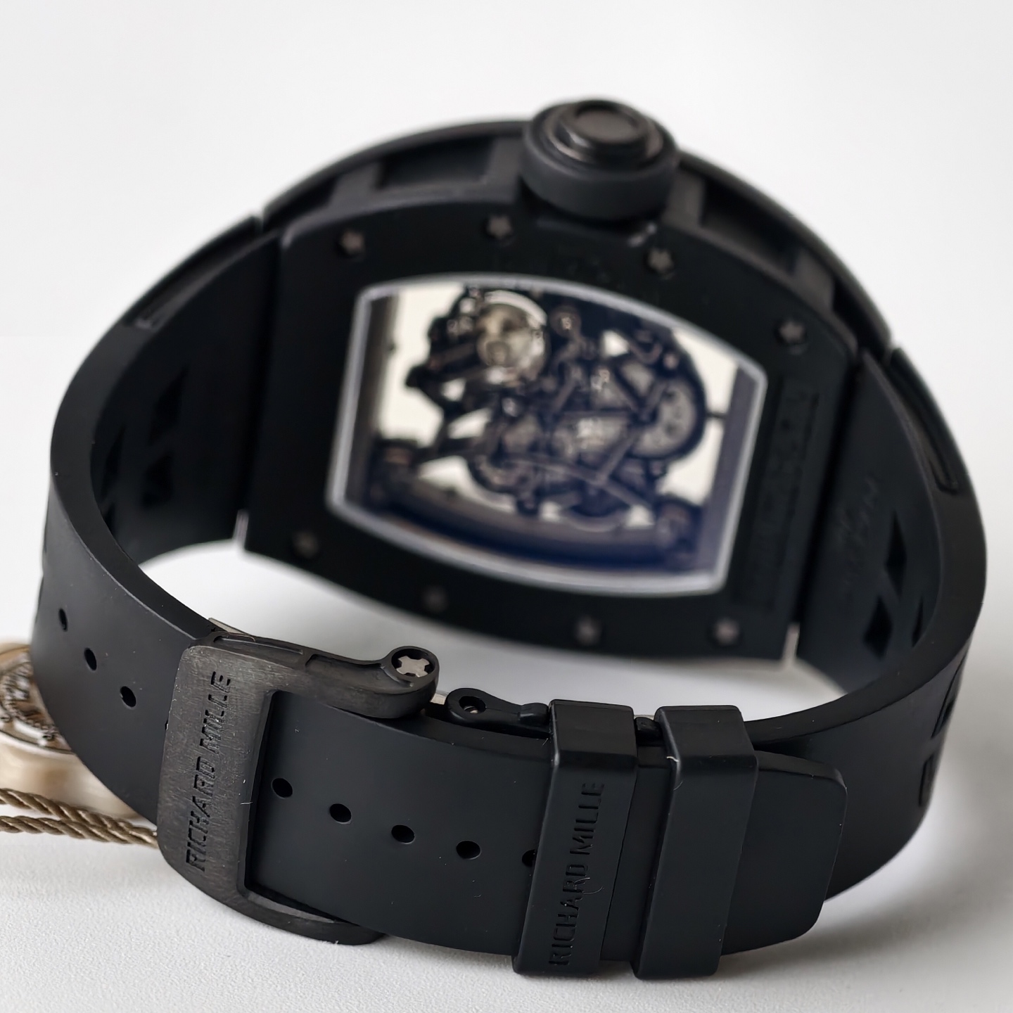 Richard Mille RM055 Black Ceramic UMI 1:1 Best Edition on White Inner Bezel on Shark Rubber Strap RMUL2 Free Sprung 27 0b509dd3ceee10b 1 AMO Watch
