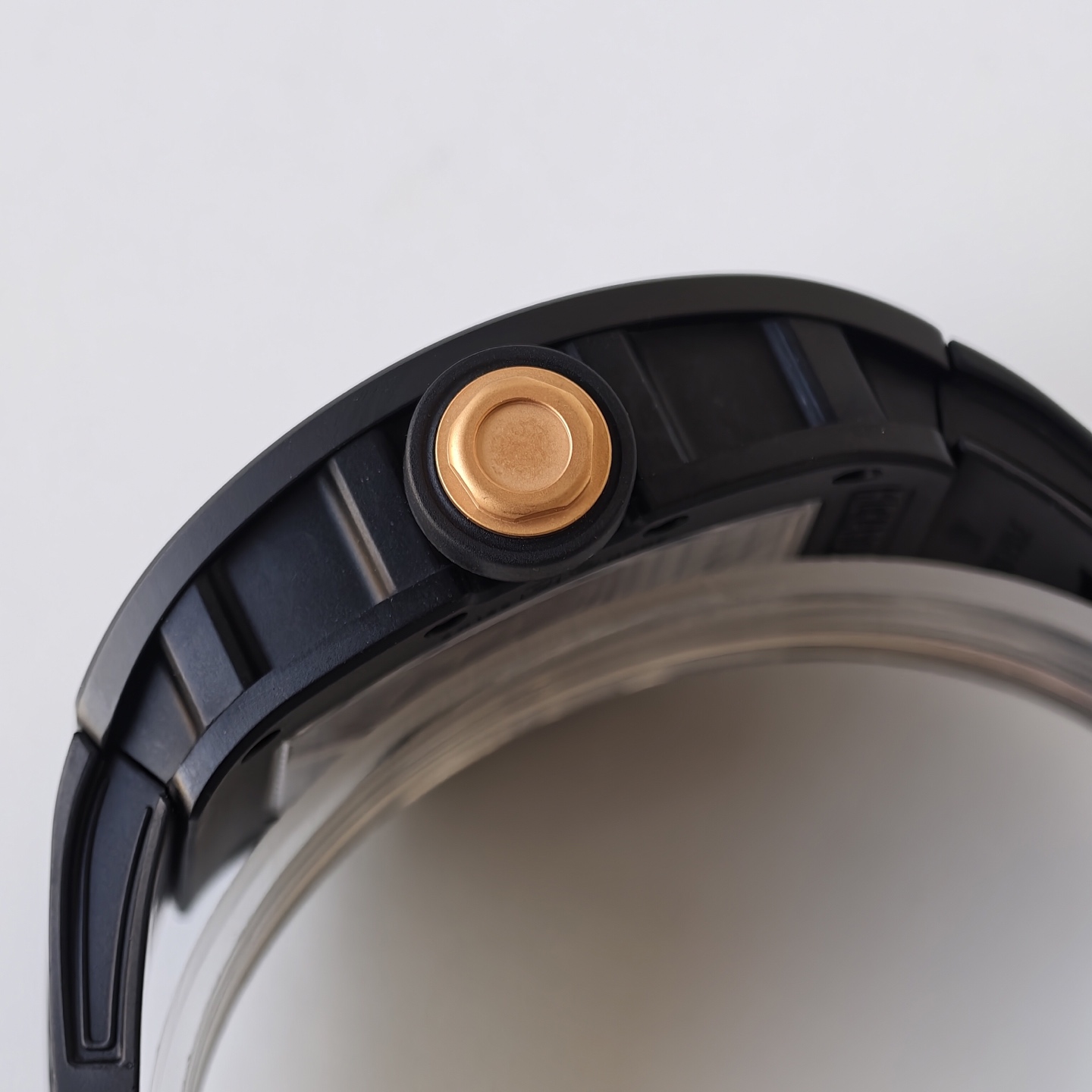 RM055 Black Ceramic UMI 1:1 Best Edition on Black/RG Inner Bezel on Shark Rubber Strap RMUL2 Free Sprung 24 0e948e19e18e23e AMO Watch