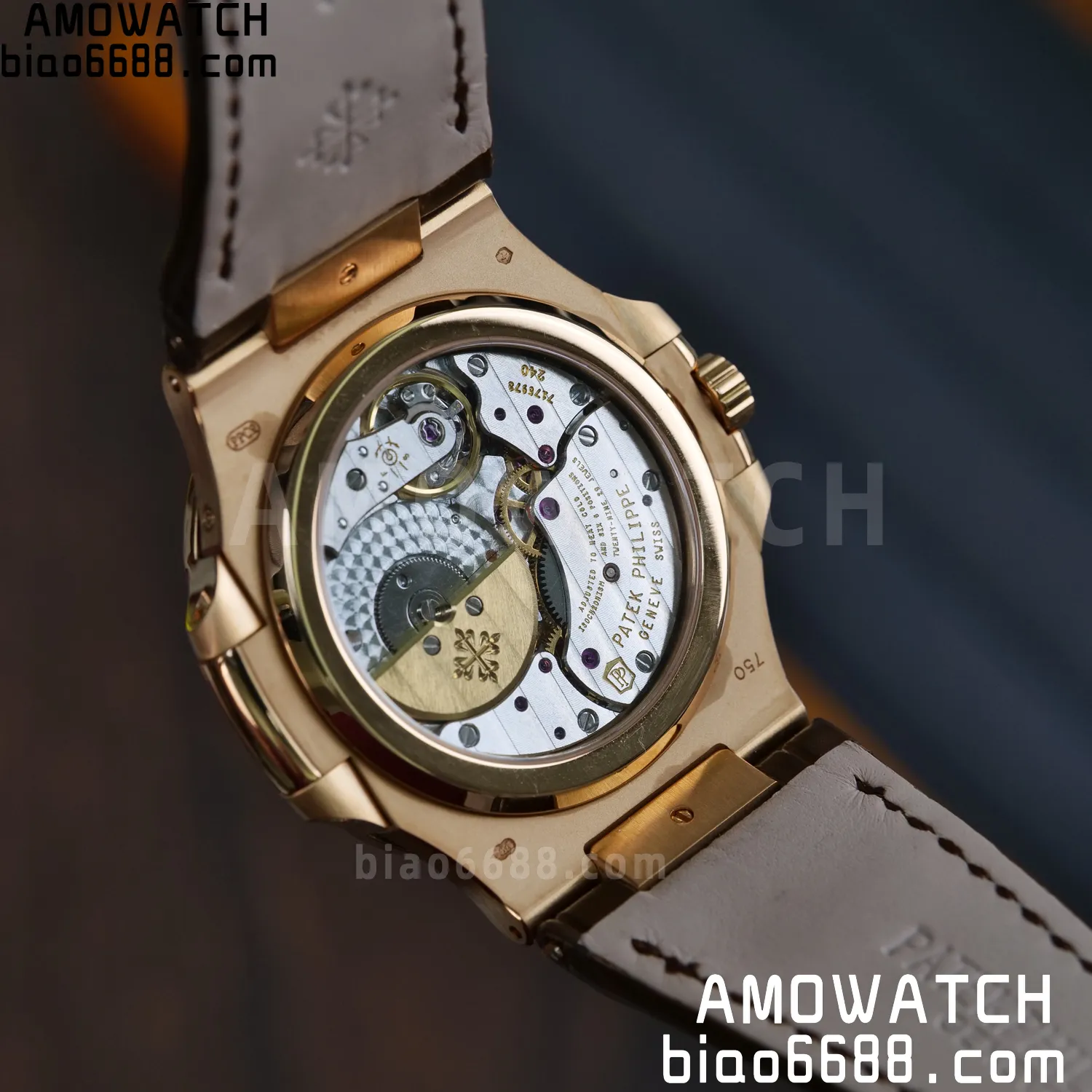 Custom Made PP Nautilus 5712 RG PPF 18K Real Rose Gold Plating 87 0e9a533c9125c54 AMO Watch